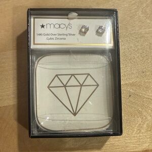 Macy's Silver Cubic Zirconia Stud Earrings